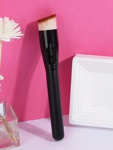 Pincel De Maquillaje Plano Con Ángulo Grande Y Redondo De Tamaño Único Para Aplicar Polvo/base - Negro - Ver 3