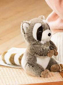 Bobbybear 1只可愛柔軟的立體浣熊毛絨玩具,創意浣熊娃娃,適用於節日和生日禮物 - 深灰色 - 查看 7