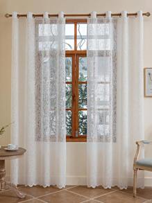 1pc Mesh Curtain With Perforations For Living Room, Bedroom, Kitchen, Patio, Villa