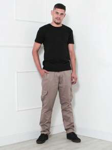 Men Pants - 卡其色 - 查看 1