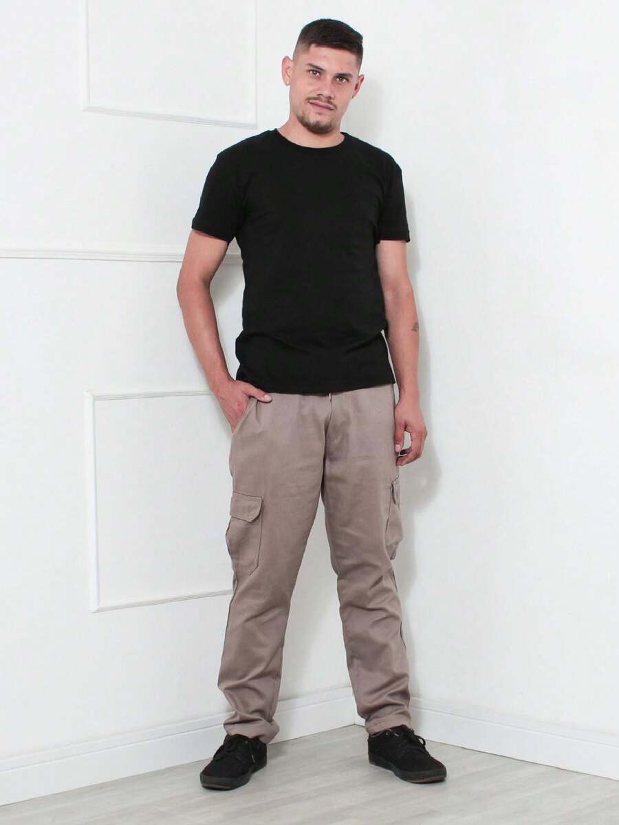 Men Pants - 卡其色 - 查看 1