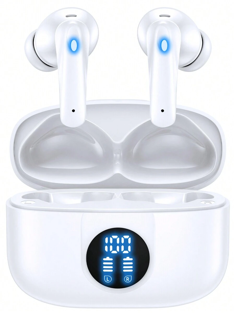ZINGBIRD ノイズキャンセリング Anc & Enc ワイヤレスイヤホン Bluetooth 5.3 ヘッドセット Ipx7防水 30時間再生 高音質 マイク内蔵 ホワイト - ホワイト - チェックする 1