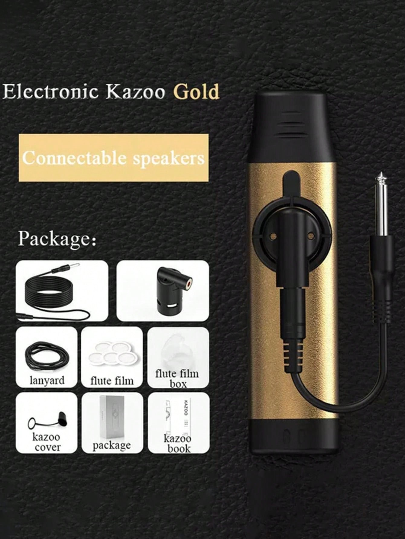 A Golden Electroacoustic Version Of The Kazoo, A Professional Playing