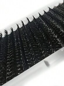 Lash Cluster Faux Mink Fluffy Eyelash Clusters Thick Wispy Lash Extensions 320PCS Individual Lashes DIY Eyelash Extension D Curl Cluster Lashes Pack (80D; 9-16MM) - Black - View 8