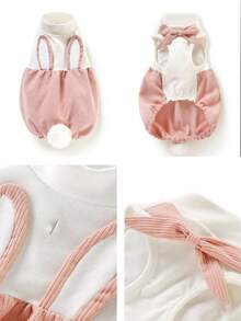 Váy thú cưng UFBemo 1 mảnh màu hồng, được thiết kế cho mèo và chó, chất liệu mềm mại, hoàn hảo cho mùa thu và mùa đông, một chiếc váy dễ thương cho thú cưng. - Hồng - Xem 7