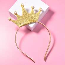 1 件女孩皇冠耳钉珍珠发带，甜美时尚公主系列发饰，适合女孩日常装扮，最便宜的商品