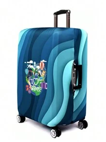 Luggage Protective Elastic Dust For 18-32 Inch Elastic World Map Graphic Pattern Bag Suitcase Covers Trolley Cover Travel AccessoriesLuggage Covers Suitcase Protective Cover For Holiday For Vacation Travel Essentials Travel Accessories Bag For School School Accessories School Stuff - Multicolor - View 2