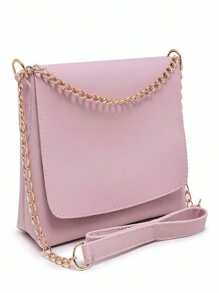 女性包,中鏤空款,鍊條肩帶 - 淺粉色 - 查看 1