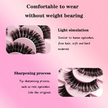 10pairs 3d Russian Style Curly False Eyelashes, Thick Long Eye Makeup Lashes - Fluffy Lashes - View 3