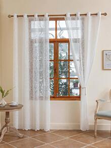 1pc Mesh Curtain With Perforations For Living Room, Bedroom, Kitchen, Patio, Villa