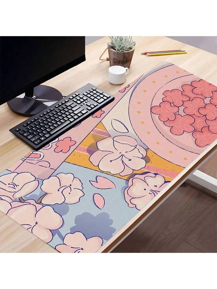 Set Tappetino Scrivania 4 In 1 Con Poggiapolsi E Sottobicchiere – Marmo Blu E Oro, Grande Mousepad Ergonomico