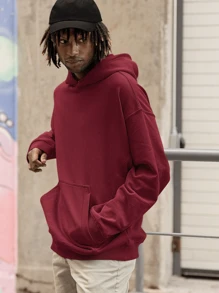 Plain Sweatshirt With No Print And Hood  2042 - Màu Tím - Xem 4