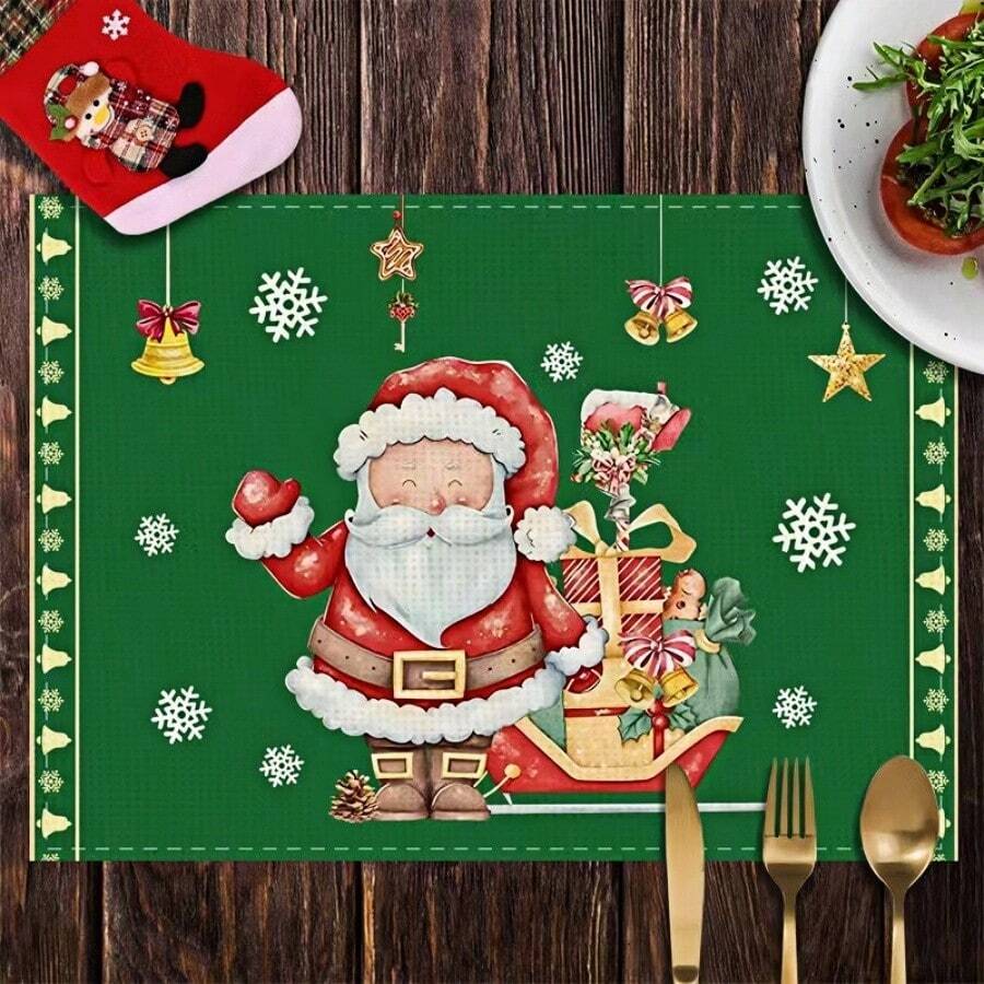 Posavasos De Aislamiento Térmico Para Mesa De Navidad - Verde - Ver 1