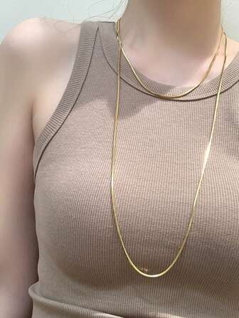 MECYLIFE 1 st. Rostfritt Stål Personligt anpassad Extra Lång Orm Kedja Tröjor Halsband , Kan vara I Dubbla Lager