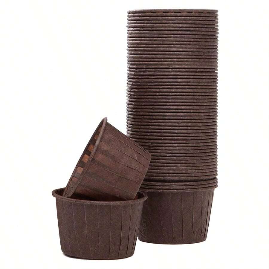 50pcs Disposable High-temperature Resistant Cupcake Paper Cups - Dark Grey - View 1