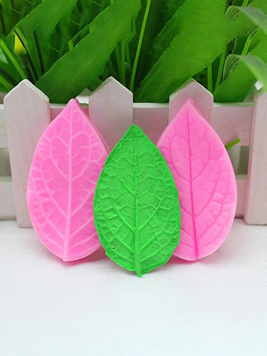 1 Pieza Molde De Silicona Con Diseño De Hoja De 2 Cavidades - Multicolor - Ver 1