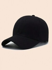 1 Pieza Gorra De Béisbol Negra Lisa De Moda - Negro - Ver 1