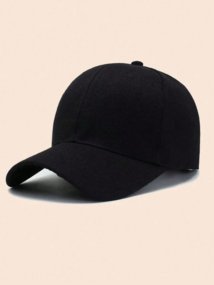 1 Pieza Gorra De Béisbol Negra Lisa De Moda - Negro - Ver 1