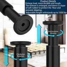 4入組可調整高度的家具腿,可調整高度櫥櫃腿沙發腿,金屬家具腿,床腿支撐,家具/沙發/梳妝台/桌子的替換支撐腿,黑色