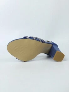 Giày cao gót đế xuồng quai mắt cá chân gợi cảm cho nữ - Màu xanh lam - Xem 7