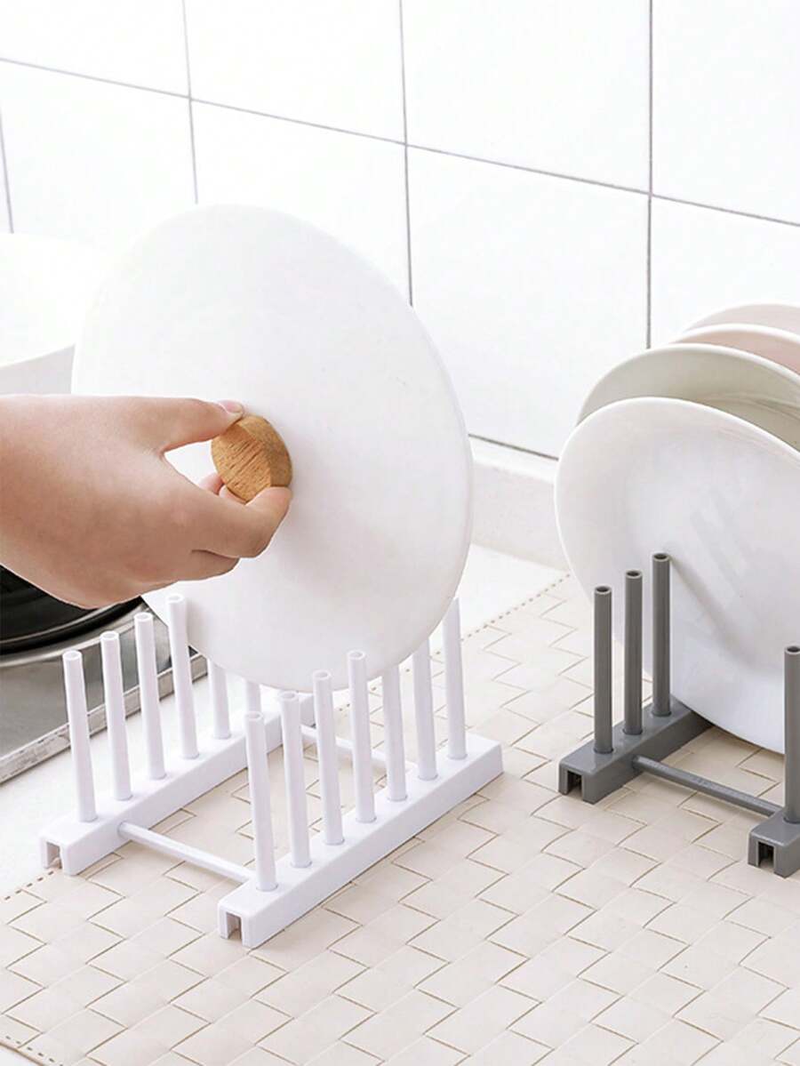 1pc Creative Bowl & Dish Organizer - White - View 1