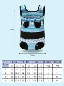 1 件印花透氣寵物背袋前包適合貓狗,非常適合戶外活動 - 藍色 - 查看 6