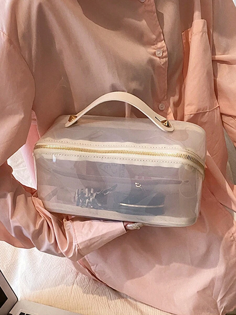 Transparent Cosmetic Travel Organizer Bag - White - View 1