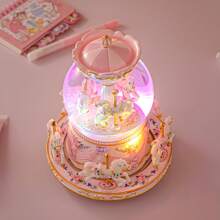 Carousel Horse Snow Globe Gift - Rotating Music Box Birthday Anniversary For Wife Daughter Girl Girlfriend Husband Clockwork Musical 8-Horse Color Light Snowglobes Castle In The Sky