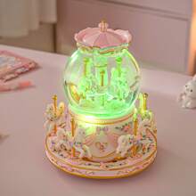 Carousel Horse Snow Globe Gift - Rotating Music Box Birthday Anniversary For Wife Daughter Girl Girlfriend Husband Clockwork Musical 8-Horse Color Light Snowglobes Castle In The Sky