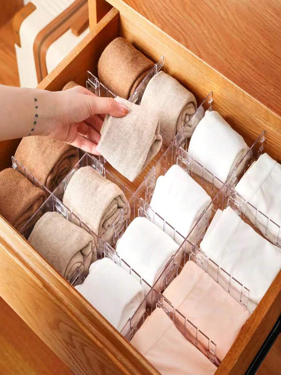 1 Set Drawer Dividers Organizers Adjustable Drawer Separators For Socks Underwear Makeup Clothing Kitchen Storage For Women Storage Organizer Travel Essentials Father Gift Back To School