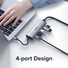 llano 2 IN 1 USB 3.0 5 Port Docking Station Gigabit Ethernet Port USB/USB C To USB/Type-C/Ethernet