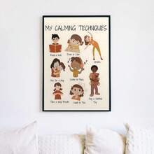 家居裝飾無框牆藝海報,現代油畫客廳、臥室、教室、幼兒教育用