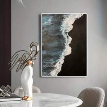 HALFLEMART 1入組抽象畫布海灘畫布壁藝術品海報,浴室臥室辦公室客廳牆壁裝飾,家居裝飾無框