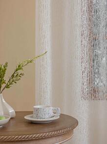 1pc Mesh Curtain With Perforations For Living Room, Bedroom, Kitchen, Patio, Villa