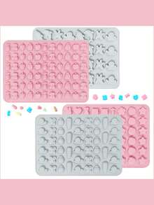 4 件裝耐高溫矽膠糖果、巧克力、果凍、橡皮糖和小熊軟糖模具