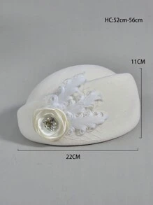 女士帽子秋冬貝雷帽百搭貝雷帽純毛帽子法式禮帽優雅禮帽保暖帽畫家帽宴會帽法式時尚禮帽新娘禮帽女士英倫風禮帽女士帽子,復古帽子,蝴蝶結帽子,生日派對頭飾,宴會禮服帽子,黑色帽子賽馬帽賽馬會禮服帽大帽子女士帽子 - 白色 - 查看 12