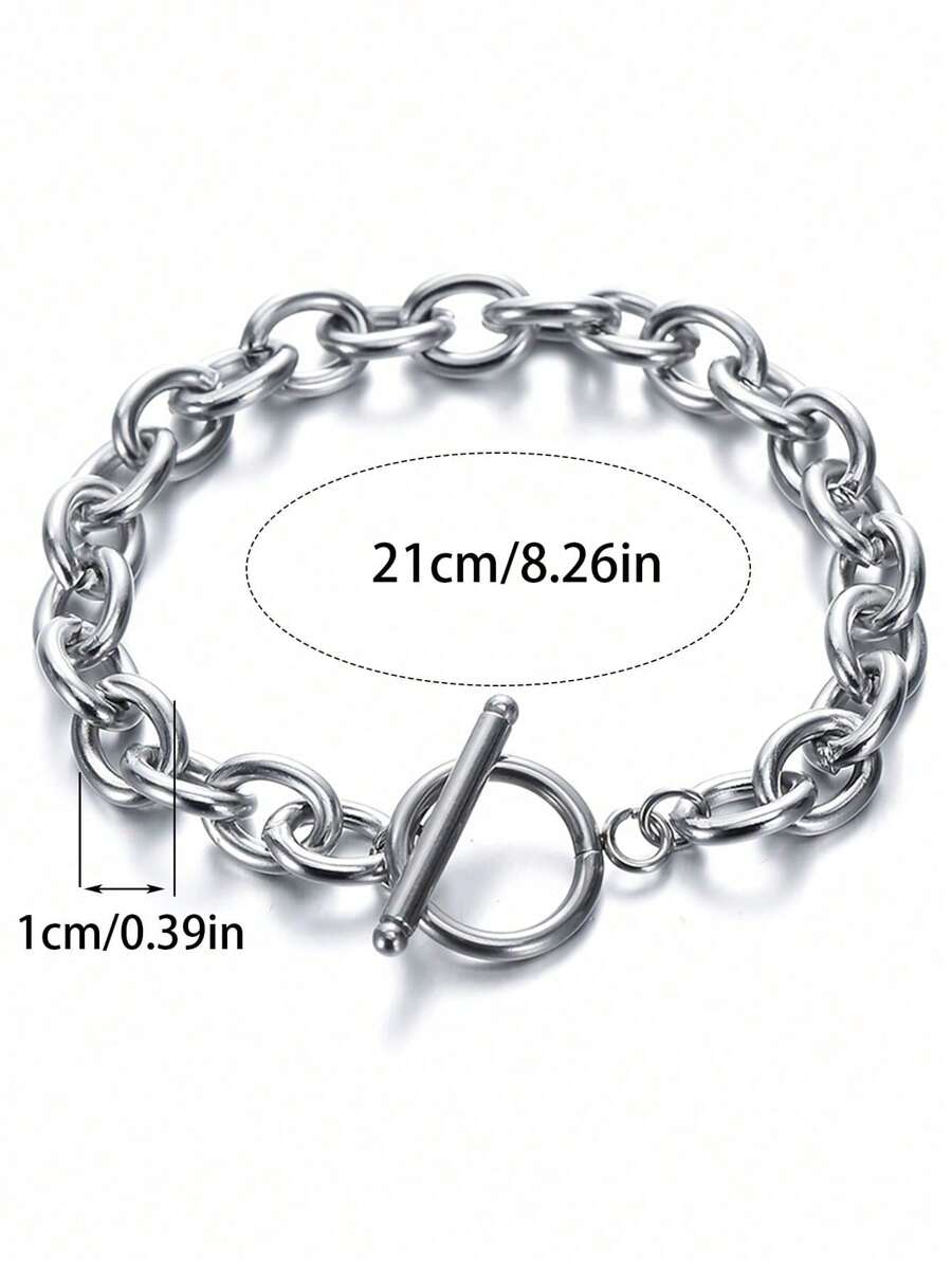 1pc Fashionable And O-Shaped Buckle Bracelet Suitable For Men's Daily Wear