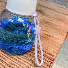 1pc Christmas Reindeer Design Gradient Glass Mini Water Bottle For Girls - Pink - View 6