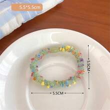 6入組女士多色羊毛紗髮圈