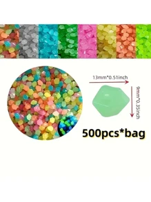 500顆/袋發光石頭,潛水石,家庭花園裝飾露台庭院路徑裝飾,水族箱發光石
