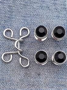 水钻腰部收紧扣牛仔裤别针，裤子领扣胸针，男女通用，金属耐用时尚可拆卸裤夹，女学生包袋配饰，送给妈妈的礼物，迷你礼物，教师礼物，新奇礼物，送给女朋友的礼物，女士礼物，包袋别针