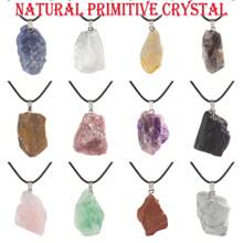 1pc Asymmetrical Natural Crystal Stone Pendant Necklace, Gender-Neutral Holiday Gift - Necklace - View 10