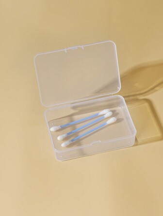 透明化妆品收纳盒，1个便携式塑料化妆品整理盒，棉签收纳盒，化妆工具容器，旅行、出差、珠宝盒、化妆包、化妆刷架、香水收纳盒、化妆包，女士礼物，圣诞礼物，女士送礼佳品