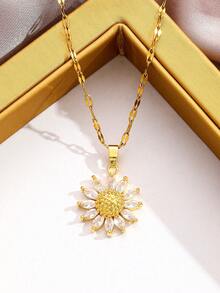 1 件女孩美麗花朵吊墜項鍊兒童時尚派對首飾配件適合日常生活