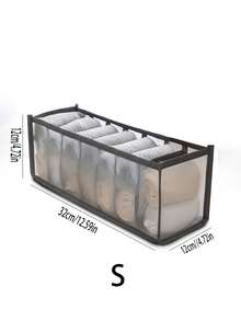 1pc Gray Drawer Type Organizer For Socks Or Underwear With Separators - Grey - View 5