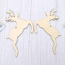 10 件聖誕麋鹿裝飾工藝品聖誕掛飾 Diy 木片聖誕工藝木片未完成的麋鹿木剪紙空白鹿片,聖誕掛木麋鹿聖誕樹家居裝飾聖誕節、萬聖節、感恩節禮物