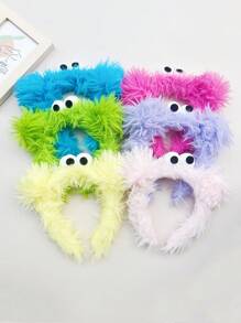 1個可愛的填充怪獸頭箍,dopa-mine風格,有趣的青少年女孩髮飾,洗臉時禮物、派對頭飾