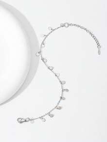 1入款波西米亞風夏日假期風格流蘇及金屬圓盤裝飾女士手鍊 - 銀色 - 查看 2