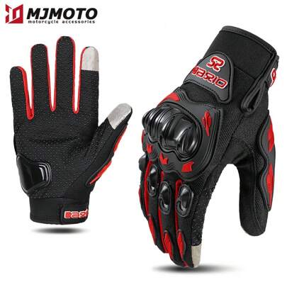 MJMOTO Luvas De Motocicleta De Verão Respirável Equipamento De Proteção Para Pilotos Anti-queda Antiderrapante Luvas De Tela De Toque Para Motociclistas (homens)