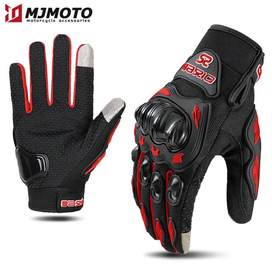 MJMOTO Motorcycle Gloves Summer Breathable Rider Protective Gear Anti-fall Non-slip Touch Screen Motorcyclist Gloves Men